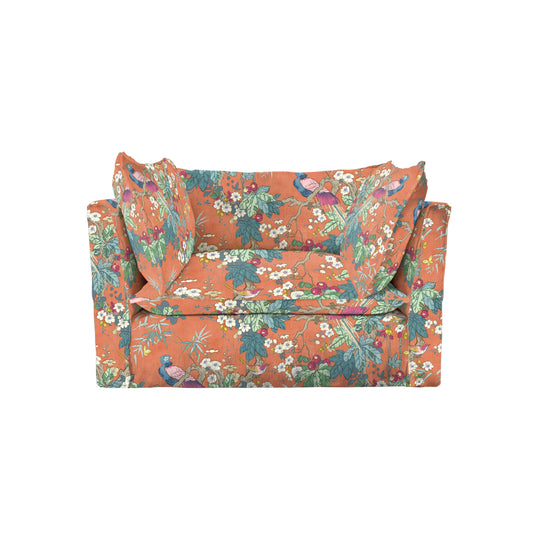 Coco Loveseat with Knife Edge cushion in Belleville Tomato - Delivery before Christmas