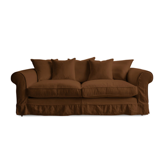 Salthrop Large Sofa with Scatter Cushion in Beatrice Nutmeg
