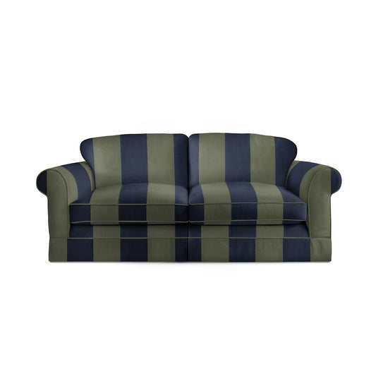 Salthrop Large Sofa with Big Back Cushion in Woodland Stripe