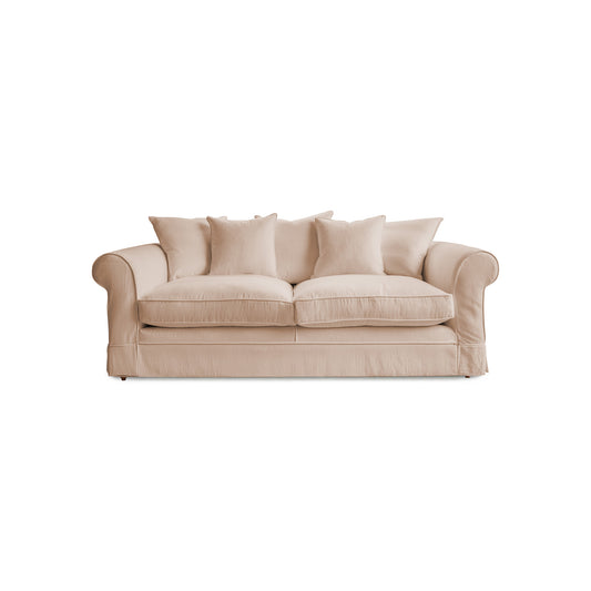 Barton Large Sofa with Scatter Cushions in Cotton Linen Rosedale - Made To Order