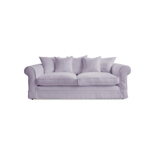 Barton Large Sofa with Scatter Cushions in Cotton Linen Sea Salt - Made To Order