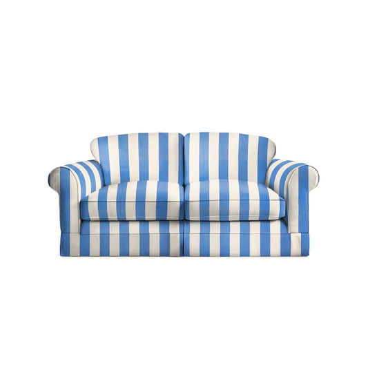 Salthrop Medium Sofa with Big Back Cushion in Cornish Blue Stripe
