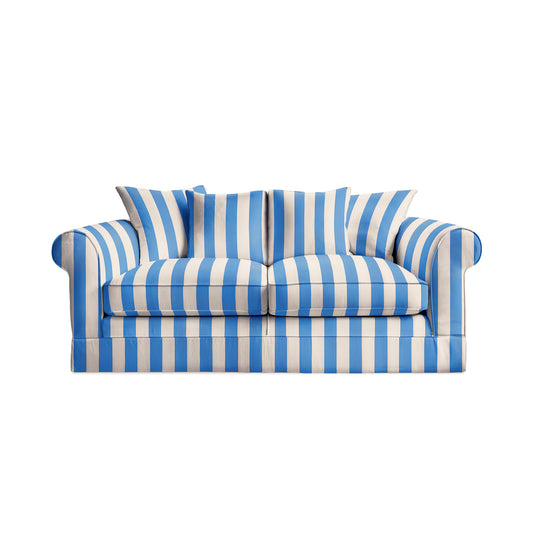 Salthrop Medium Sofa with Scatter Cushion in Cornish Blue Stripe