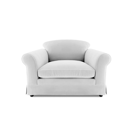 Barton Small Sofa with Big Back Cushions in Cotton Linen Snow Drop - Made To Order