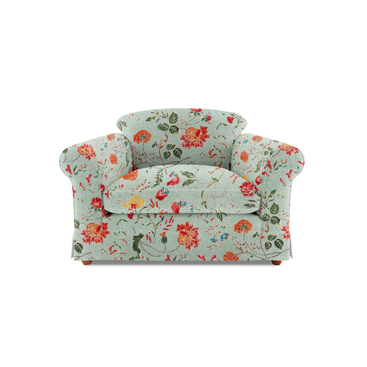 Barton Small Sofa with Big Back Cushions in Wildwood Duck Egg - Made to Order