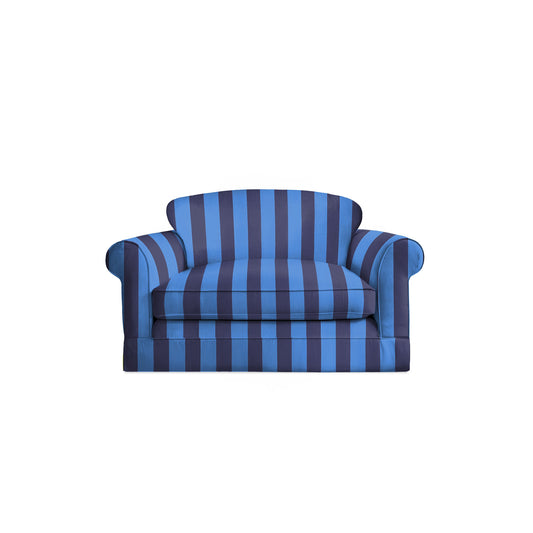 Salthrop Loveseat with Big Back Cushion in Coastal Blue Stripe