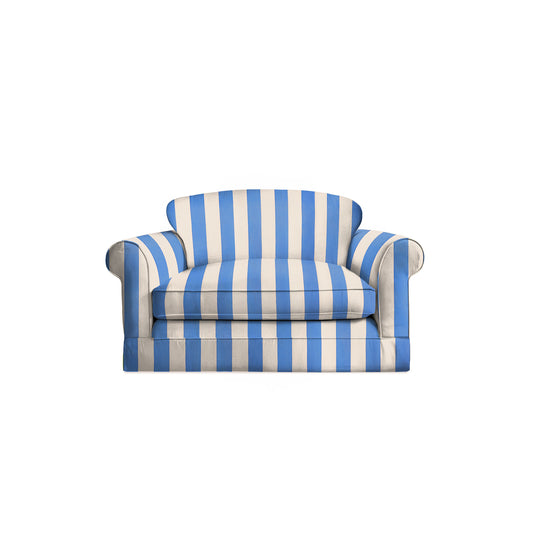 Salthrop Loveseat with Big Back Cushion in Cornish Blue Stripe