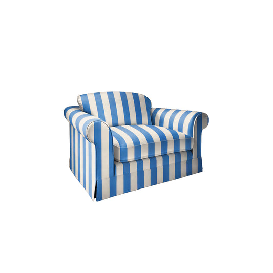 Salthrop Loveseat with Big Back Cushion in Cornish Blue Stripe