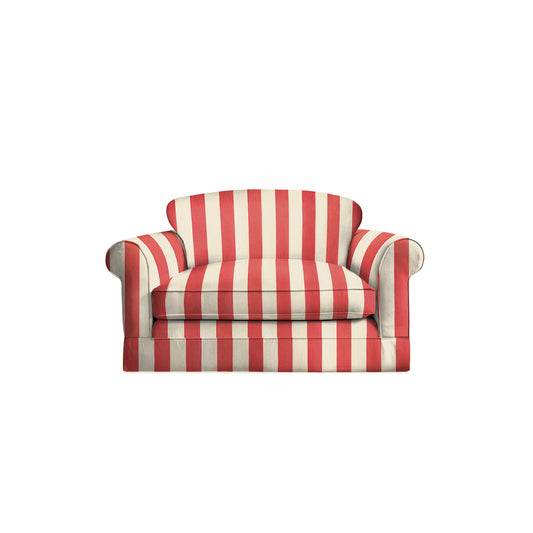 Salthrop Loveseat with Big Back Cushion in Petunia Red Stripe