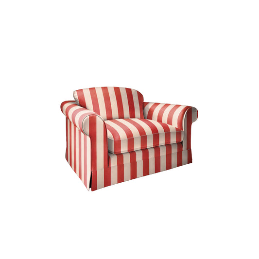 Salthrop Loveseat with Big Back Cushion in Petunia Red Stripe