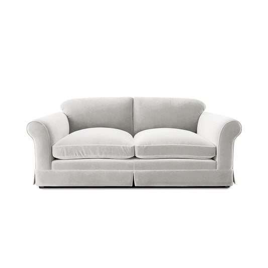 Barton Large Sofa with Big Back Cushions in Cotton Linen Cool Coconut - Made To Order