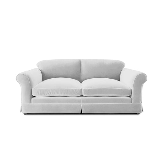 Barton Large Sofa with Big Back Cushions in Cotton Linen Snow Drop - Made to Order