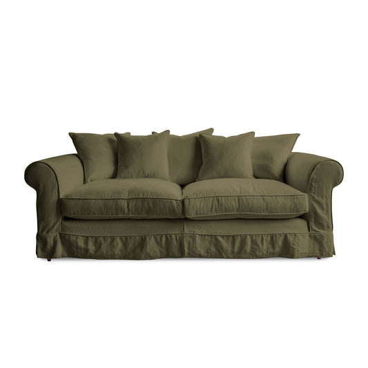Salthrop Large Sofa with Scatter Cushion in Beatrice Olive