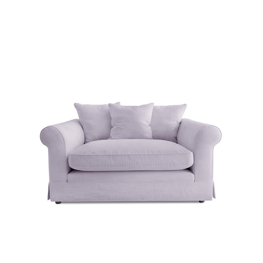 Barton Small Sofa with Scatter Cushions in Cotton Linen Sea Salt - Made To Order