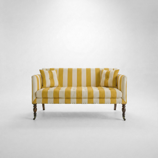 Sophia 2 seater sofa in Dandelion Stripe - Made to Order