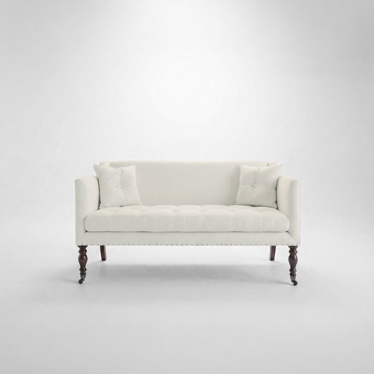 Sophia 2 seater sofa in Cotton Linen Cool Coconut - Made to Order