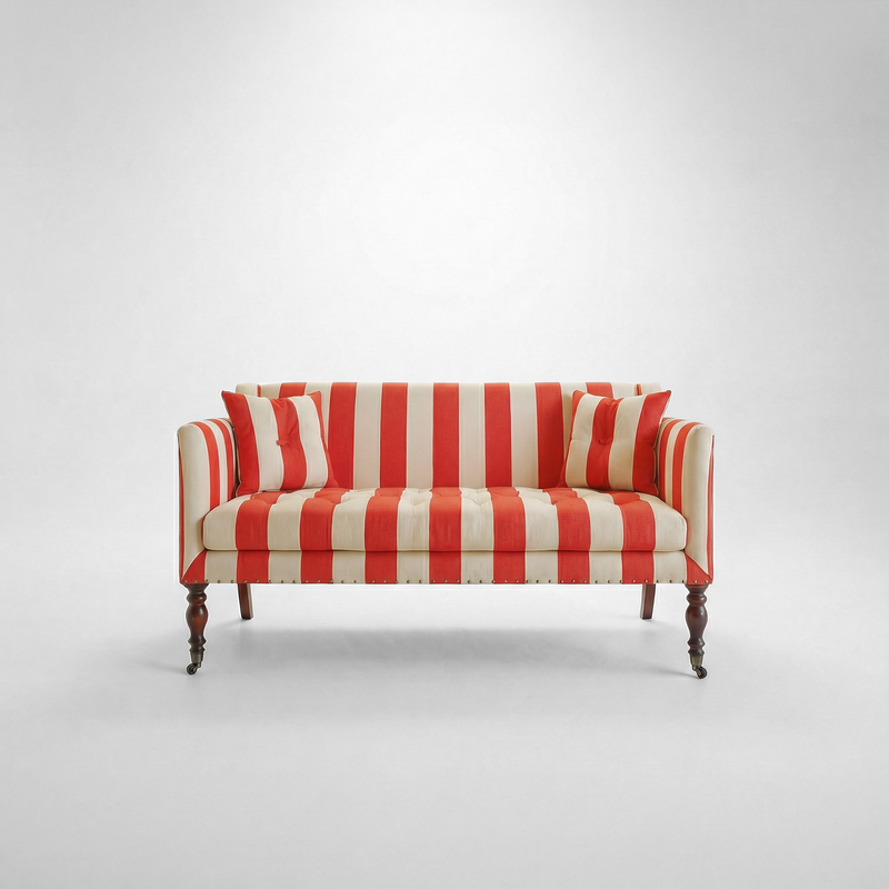 Sophia 2 seater sofa in Petunia Stripe - Made to Order