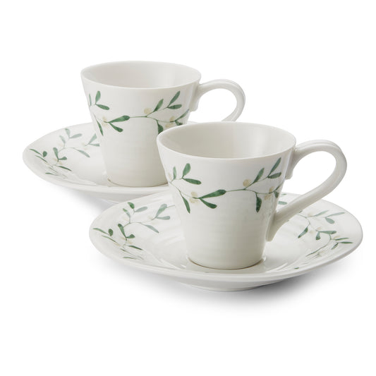 Amor Porcelain Espresso Cup and Saucer - Set of Two