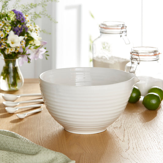 White Porcelain Medium Mixing Bowl