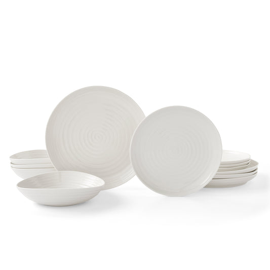 White Porcelain Coupe Twelve Piece Set