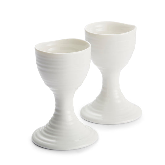 White Porcelain Egg Cups - Set of Two