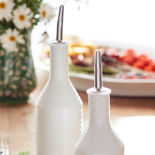White Porcelain Oil & Vinegar Drizzler Set