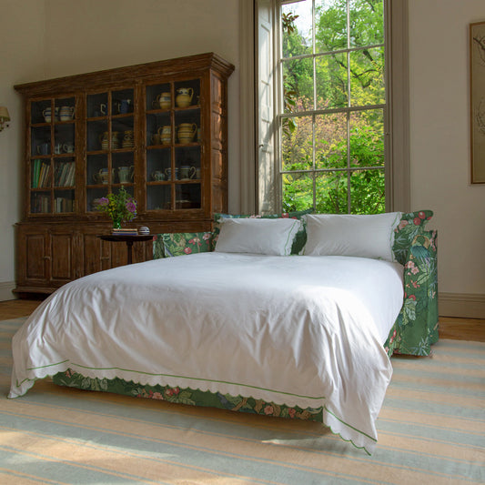 Coco 2.5 seater sofa bed with Knife Edge cushion in Belleville Juniper - Made to Order