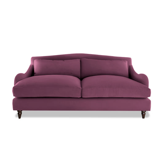 Isobel 3 Seater Sofa in Damson Linen - Made to Order