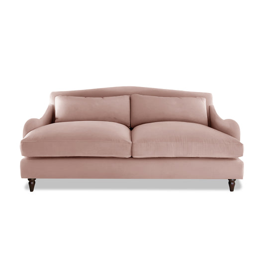 Isobel 3 Seater Sofa in Dusky Pink Linen - Made to Order