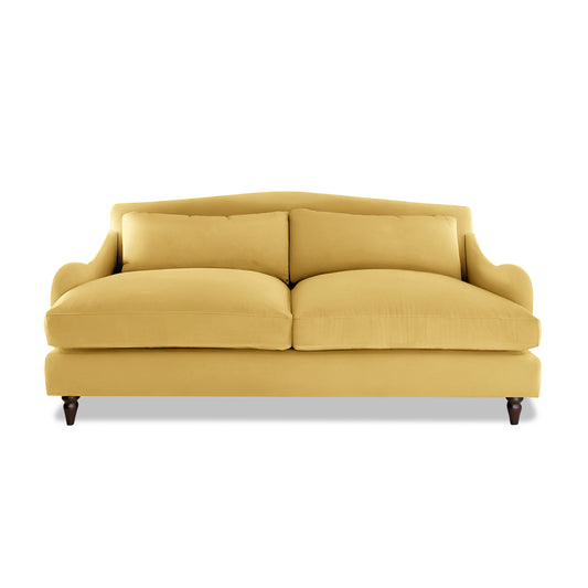Isobel 3 Seater Sofa in Ochre Linen - Made to Order
