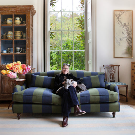 Isobel 3 seater sofa in Woodland Stripe - Made to Order