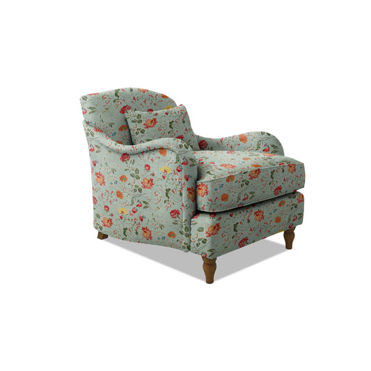 Isobel Armchair with Fixed Back in Wildwood Duck Egg