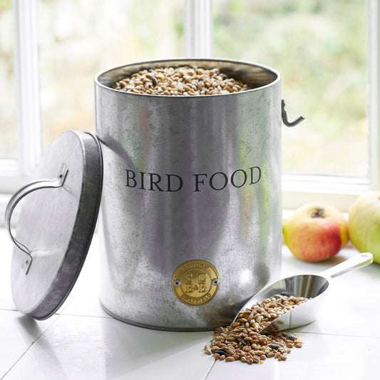 Galvanized Bird Food Tin