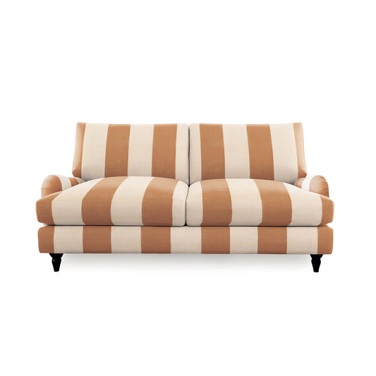 Isobel 2.5 Seater Sofa with Big Back Cushion in Caramel Stripe