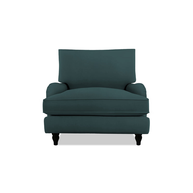 Isobel Armchair with Big Back Cushion in Midnight Linen
