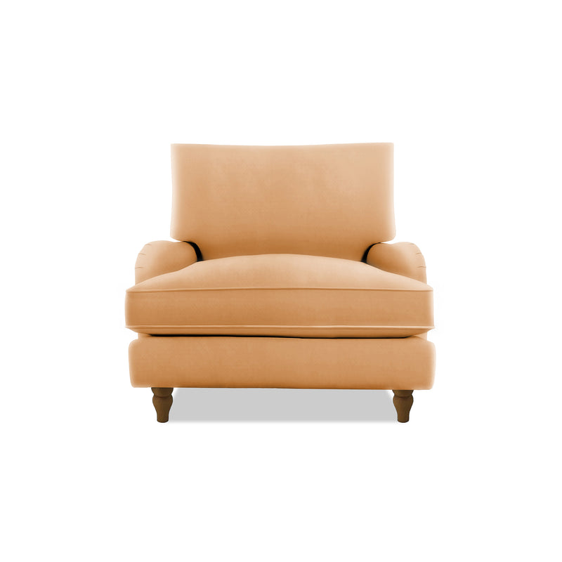 Isobel Armchair with Big Back Cushion in Cotton Linen Sunflower
