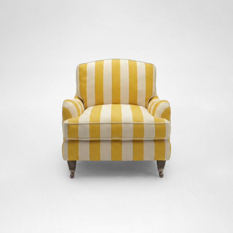 Isobel Armchair with Big Back Cushion in Dandelion Stripe