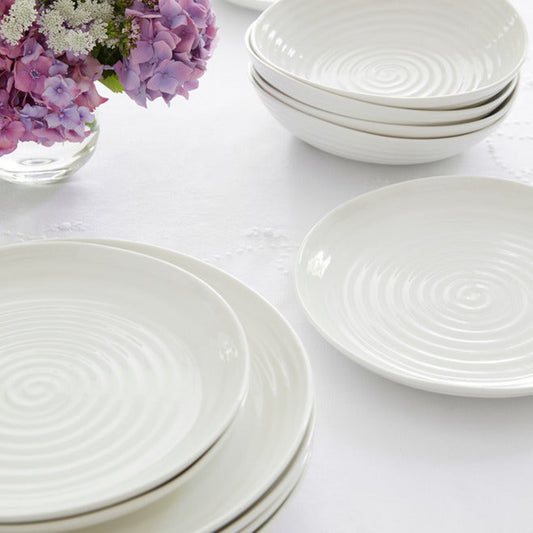 White Porcelain Coupe Side Plates - Set of Four