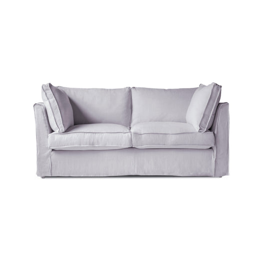 Coco 2.5 seater sofa with Self Piped Box Edge cushion in Cotton Linen Sea Salt - Made to Order
