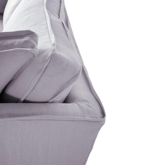 Coco 2.5 seater sofa with Self Piped Box Edge cushion in Cotton Linen Sea Salt - Made to Order