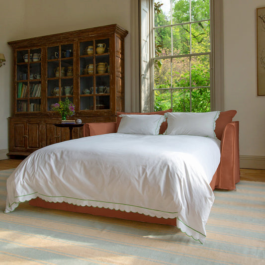 Coco 2.5 Seater Sofa Bed in Cayenne Linen - Made to Order