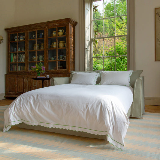 Coco 2.5 Seater Sofa Bed in Ivory Linen - Made to Order