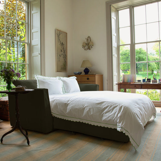 Coco 2.5 Seater Sofa Bed in Khaki Linen - Made to Order