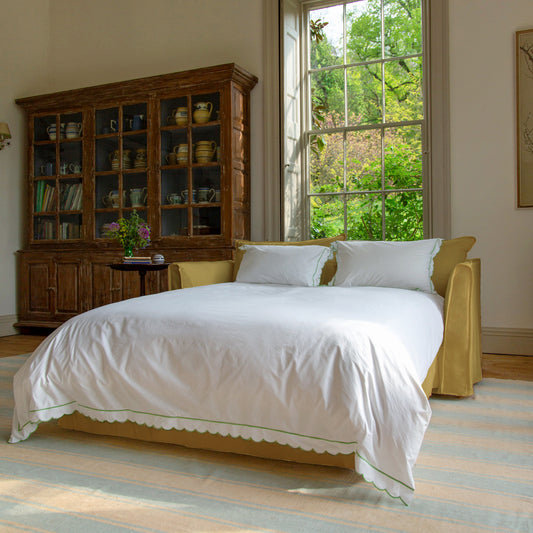 Coco 2.5 Seater Sofa Bed in Maize Linen - Made to Order