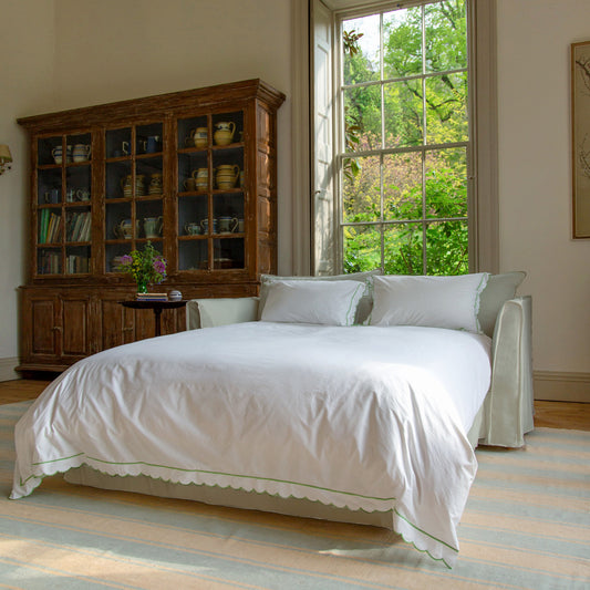 Coco 2.5 Seater Sofa Bed in Pearl Grey Linen - Made to Order