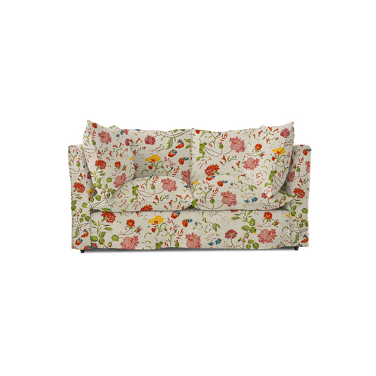 Coco 2 seater sofa with Self Piped Knife Edge cushion in Andrew Martin Wildwood Ivory - Made to order