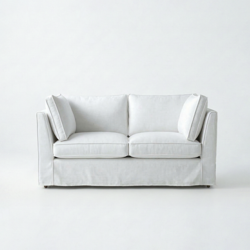 Coco Loose Cover 2 seater sofa with Box Edge cushions in Customer's Own Material - Made to Order