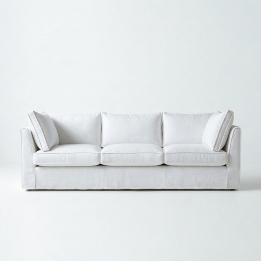 Coco Loose Cover 3.5 seater sofa with Box Edge cushions in Customer's Own Material - Made to Order