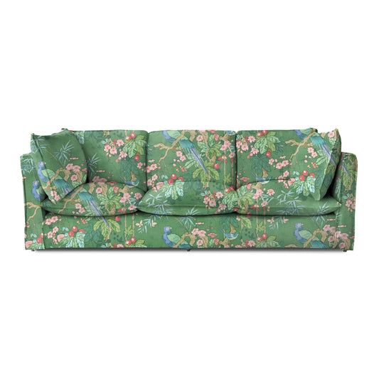 Coco 4 seater sofa with Knife Edge cushion in Belleville Juniper - Made to Order