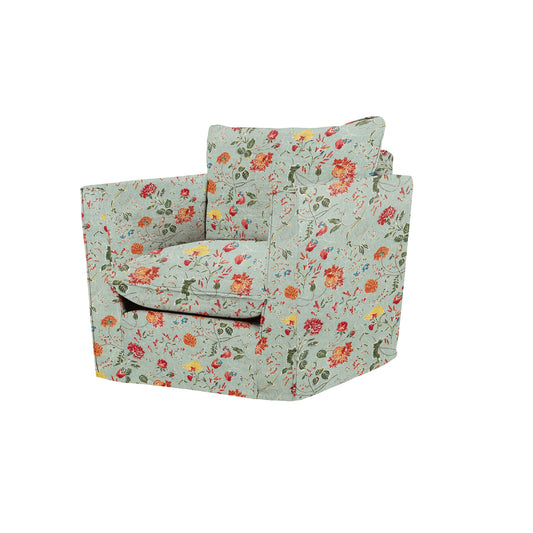 Coco Chair with Self Piped Knife Edge cushion in Andrew Martin Wildwood Duck Egg - Made To Order